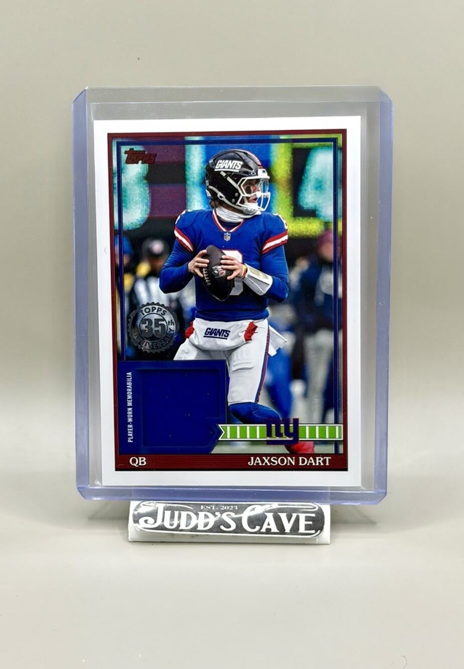 🚨 2026 Topps Flagship Jaxson Dart 1991 Relic Player-Worn #91TFR-JD Giants 🏈